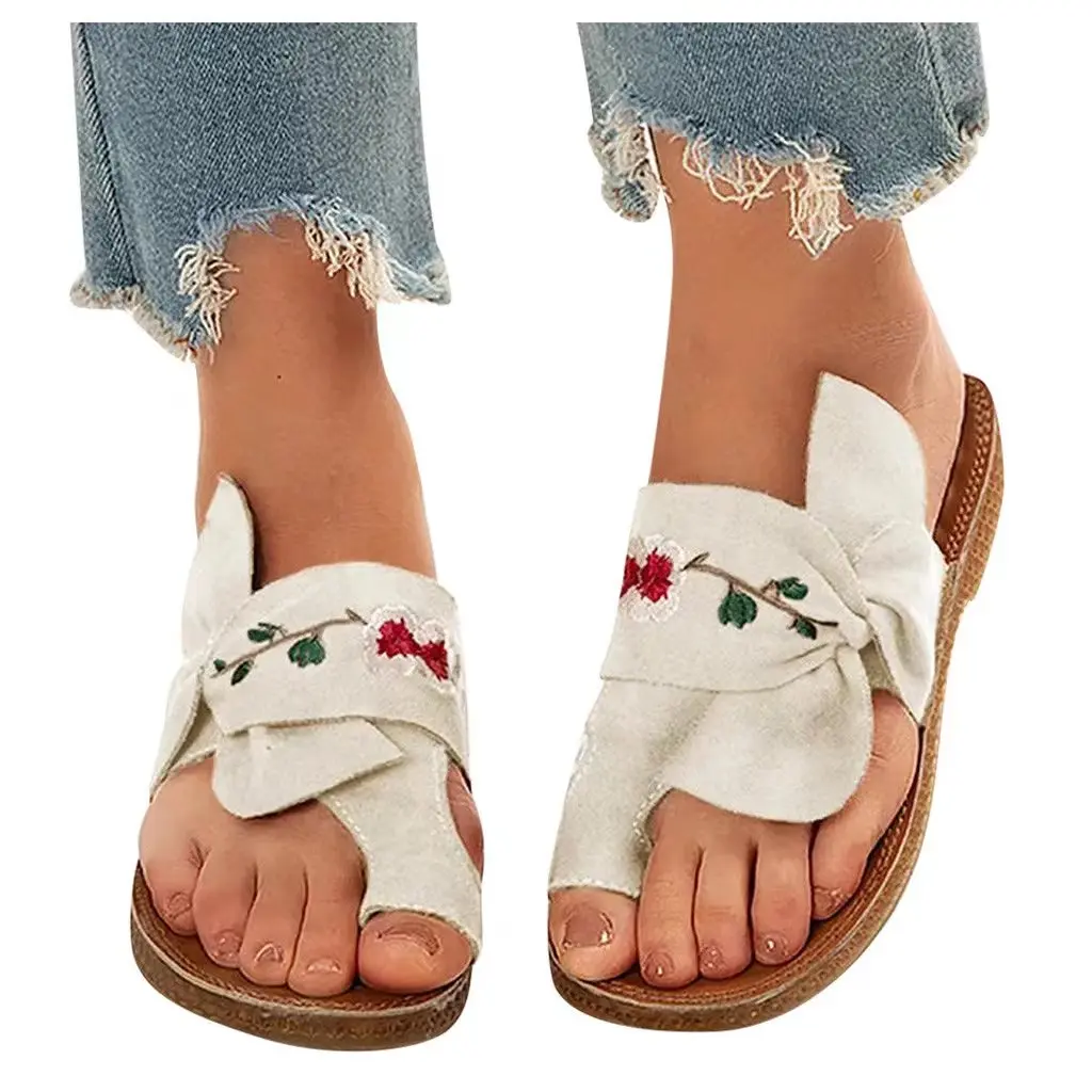 Women's Slippers 'Fashion Piece' 2022 Casual Comfort Soft Bottom Flat Slippers Open Toe Fish Mouth Plus Size Shoes With Flowers