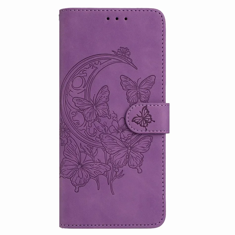 Moon Butterfly Design Phone Wallet Cover