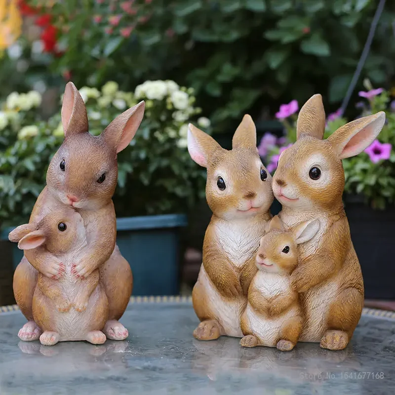 Creative Cute Animal Rabbit Decoration, Office Bookcase, Cartoon Resin Decorations, Rabbit Sculpture Ornaments, 1Pc