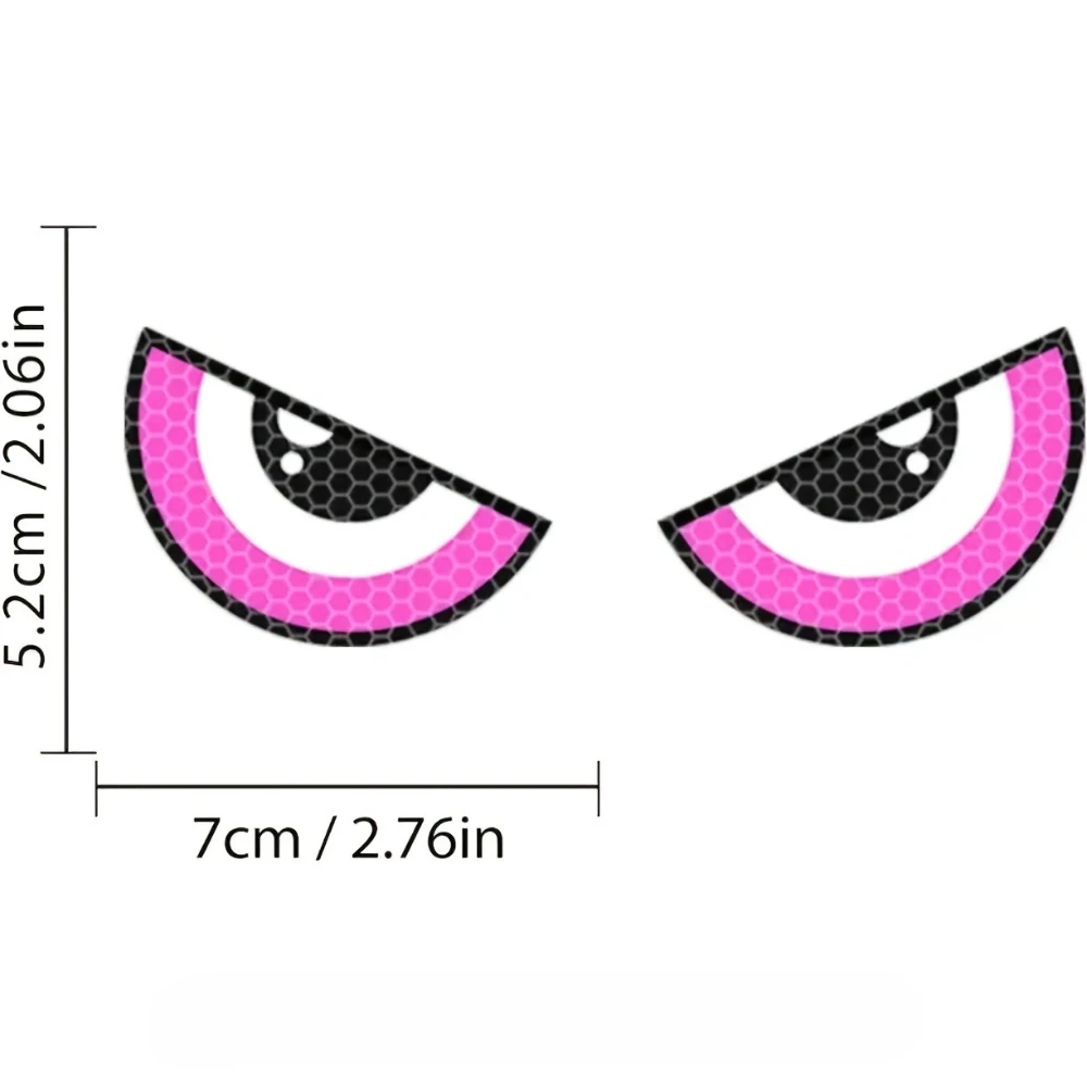 Reflective Demon Eye Motorcycle Headlight Stickers - Waterproof, Self-Adhesive Safety Accessories