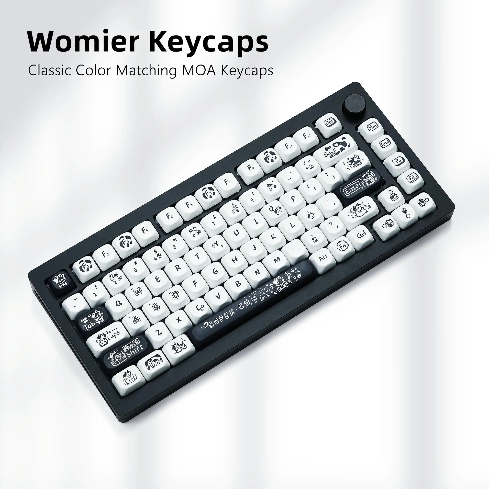 Pbt Keycaps Customs Dye Sub Key Caps 61 87 104 Cherry mx Switch Gaming Teclado Mecânico 132 Teclas Perfil Moa Preto Branco Pbt - Imagem 2