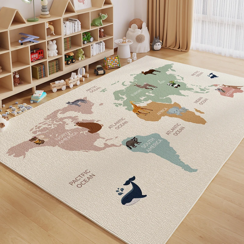 Cartoon Style Carpets for Living Room Large Area Bedroom Decor Soft Carpet Baby Crawling Floor Mat Anti-slip Washable Lounge Rug