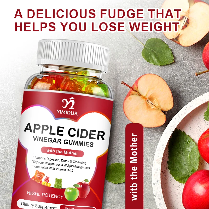 Apple Cider Vinegar Gummies Weight Loss Gummies Reduce Anxiety and Pressure Apple Cider Gummy Vitamin B12 Supplement