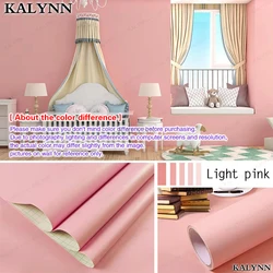 Matte Black & White Self-Adhesive Waterproof Wallpaper for Furniture and Walls, Customizable Width (Matte Light Pink)