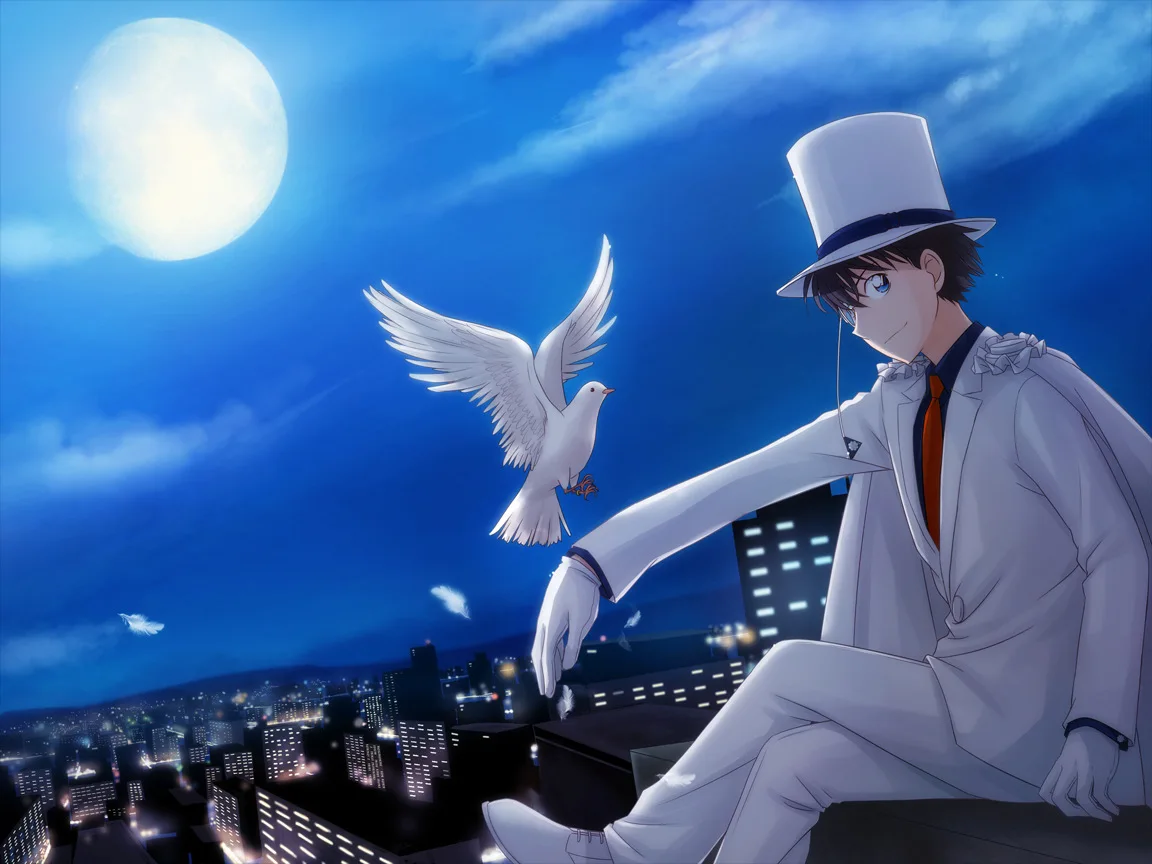 Detective Conan Kaito Kid Phantom Thief Cosplay Costume for Men (Unofficial)
