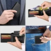 Genuine Leather Wallet Men Classic Black Soft Purse Coin Pocket Credit Card Holder 4