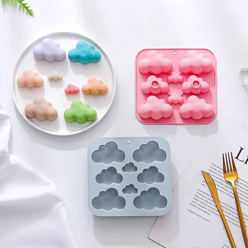 1Pc 8Cavities Cartoon Cloud Silicone Mold DIY Candle Resin Plaster Making Set Chocolate Biscuit Cake Ice Mould Home Decor Gift