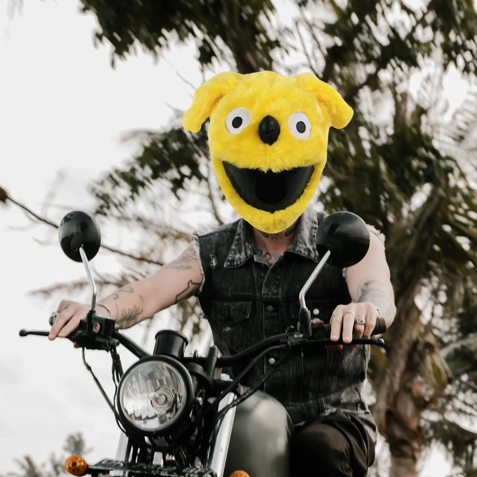 

Motorcycle Helmet Cover Motorbike Outdoor Universal Protective Plush Cartoon