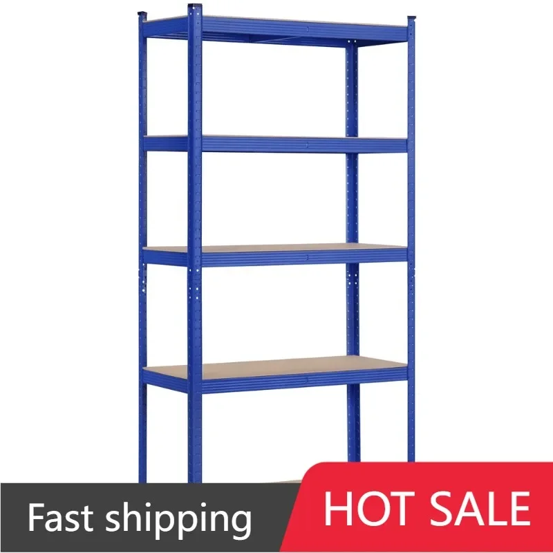 

5-Shelf Boltless & Adjustable Steel Storage Shelf Unit, Blue, Holds up to 386 lb per Shelf