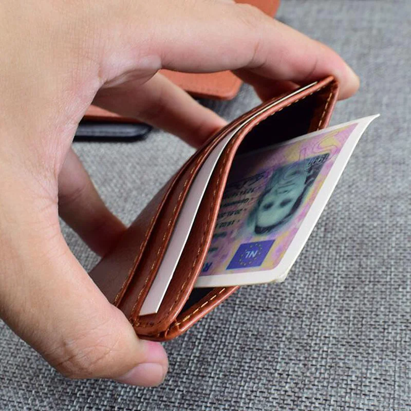 

PU Leather Ultra-thin Card Holder Men Student Multi-card Portable Coin ID Business Bank Credit Cards Holder Case Purse Organizer