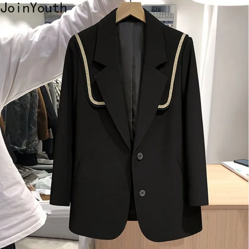 Blazer Donna Alla Coreana - Maniche Lunghe, Colletto Elegante, Tessuto Morbido