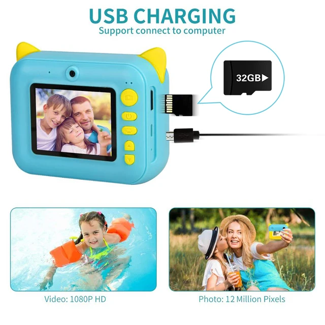 Children's Camera with Print Kids Instant Print Thermal Printing Camera Girls Toy Video Digital Photo Camera Boy's Birthday Gift 6