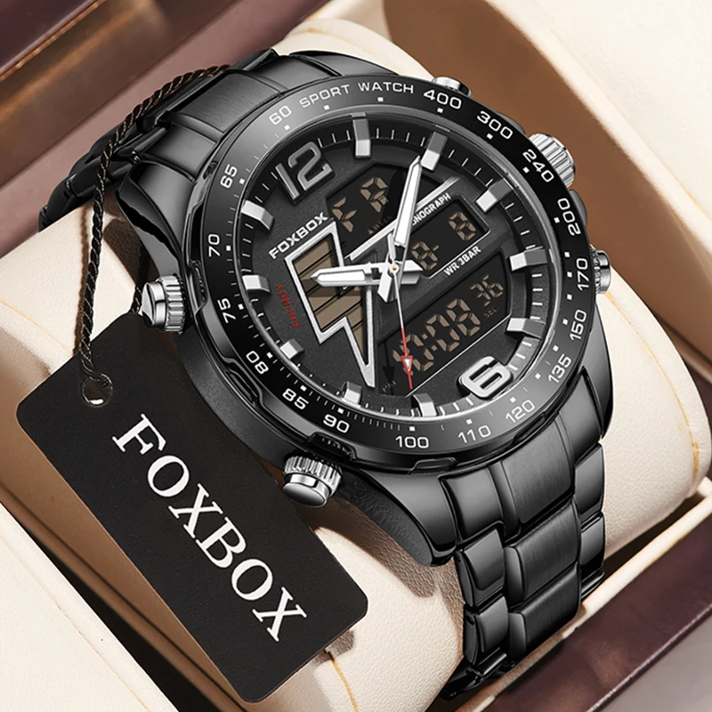Luxury Brand LIGE New Digital Sports Watch For Men‘s Steel Waterproof Chronograph Clock Fashion Luminous Quartz Wristwatches Man