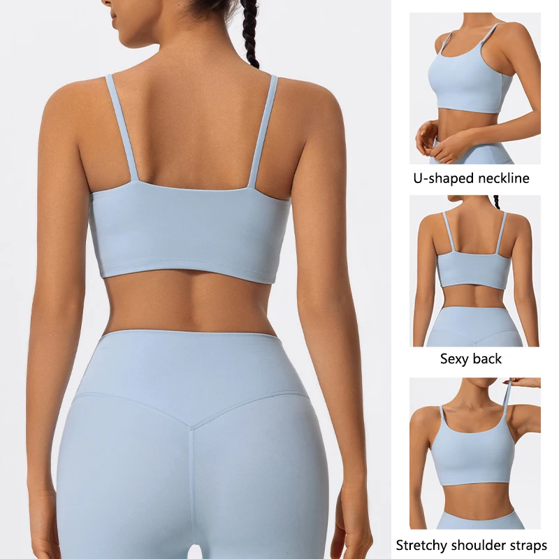 Hearuisavy Summer Ultra-Soft Fabrics Sports Bra Gym Top Women Push Up Workout Quick-Dry Yoga Top Sportswear Fitness Underwear - תמונה 2