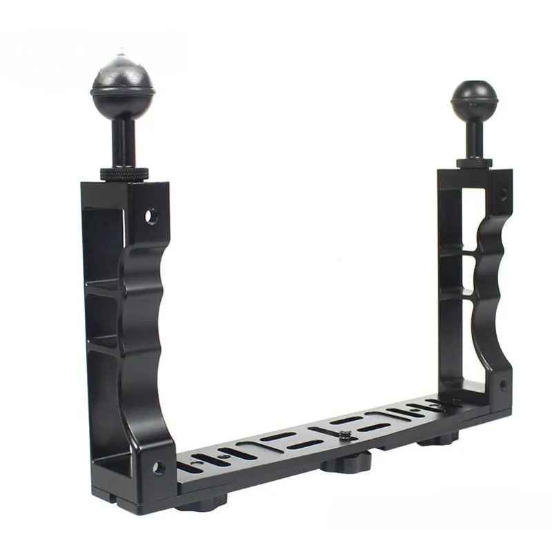 

GOPRO Xiaoyi Diving Special Bracket CNC Aluminum Alloy Dual Handheld Photography Bracket Adjustable Fill Light Arm