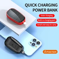 1200mah Solar Mini Power Bank Key Ring Portable Charger Outdoor Camping External Battery Emergent Power 2025 New 2