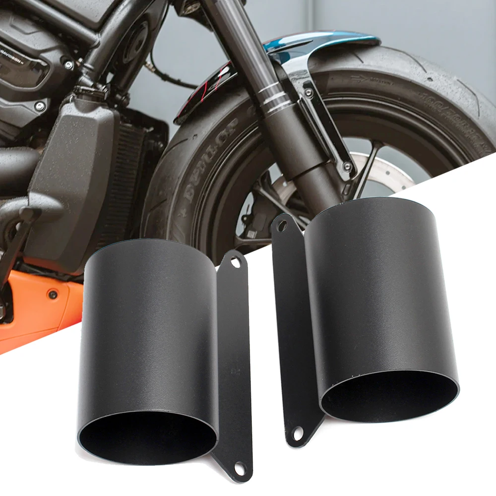

2X Motorcycle Lower Fork Leg Cover Guard Deflector Shield Protector Black For Harley Sportster S RH1250S 2021 2022