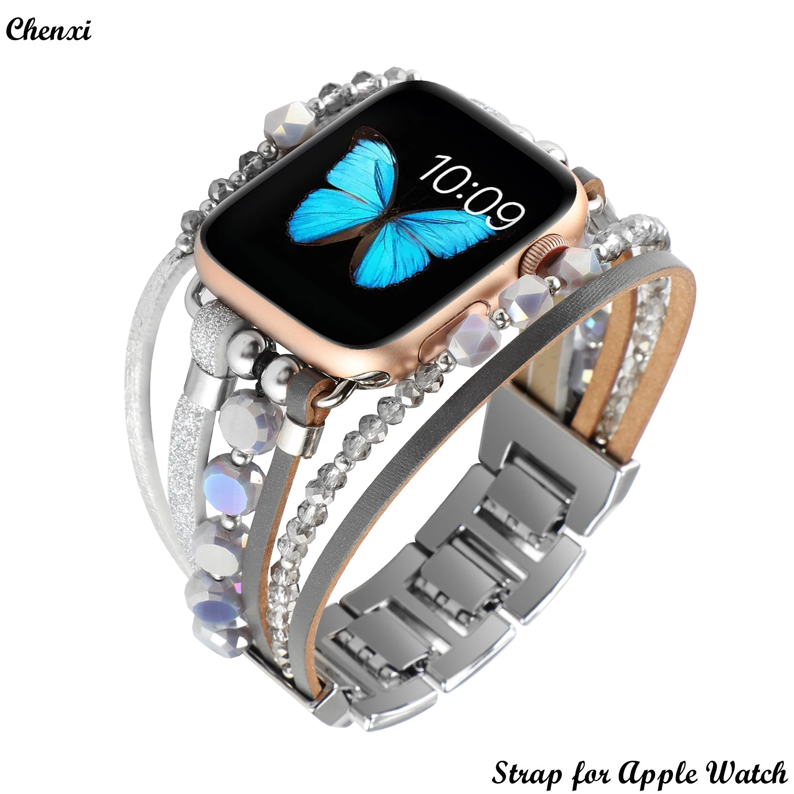 Pulseira para Apple Ver Feminino Ornamento Corrente Pulseira para Série 87654321 se Pulseira de Pulso para Iver Ultra