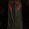 Street Popular Pattern Embroidery Mopping Jeans Men Y2K New Harajuku Hip Hop Loose Oversized Wide-leg Pants Couple Casual Jeans 4