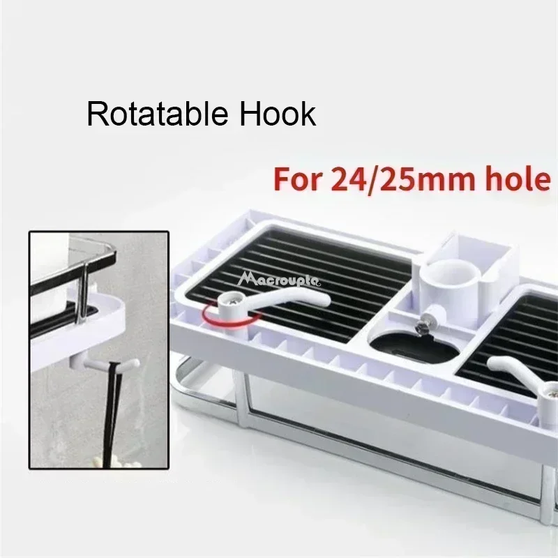Bathroom Shower Storage Rack Organizer No Drilling Lifting Rod Shower Head Holder Shower Gel Shampoo Tray Holder Pole Shelves 5