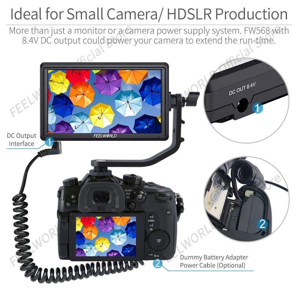 FEELWORLD FW568 V3 6 Zoll 3D LUT DSLR Kamera Feld Monitor IPS 