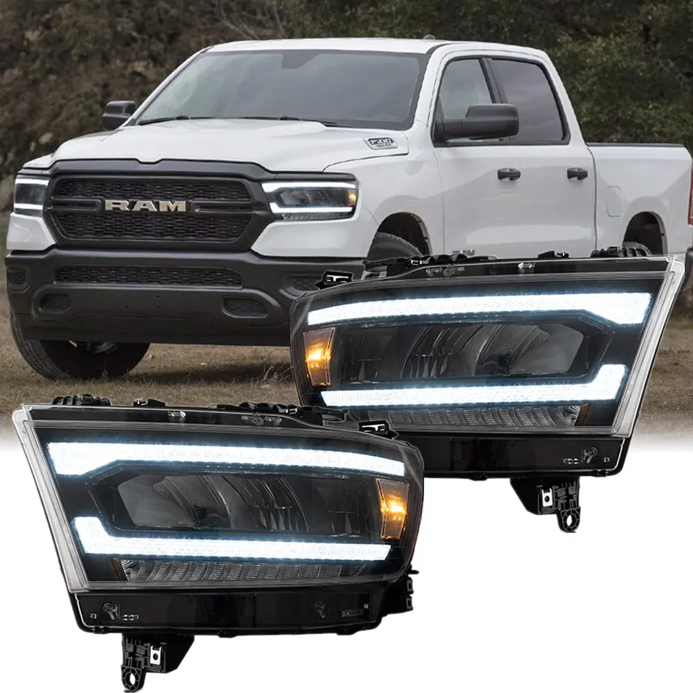 

Автомобильные аксессуары, технические фары для Dodge Ram 1500 2019 2020 2021, модифицированный полный проектор, передние фары в сборе, Plug And Play