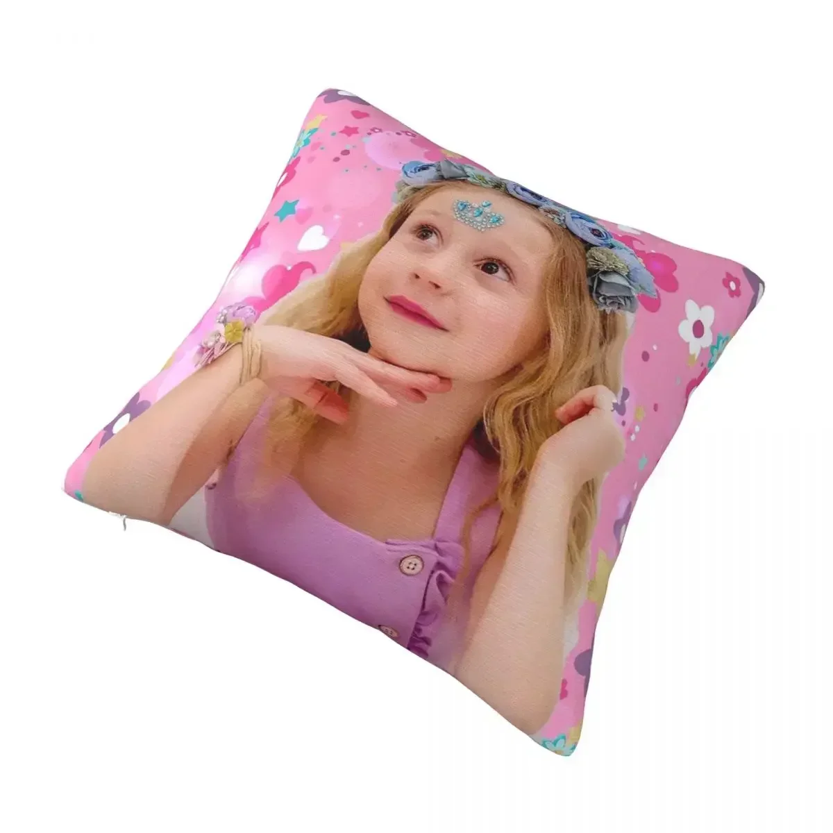 Pink Like Nastya Plaid Pillowcase Printing Polyester Cushion Cover Decorations Pillow Case Cover Home Zippered 45x45cm 18x18Inch 3