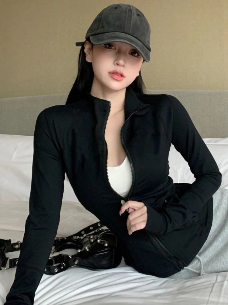 Skinny Jackets Women Sun-proof Tender Sporty All-match Holiday Summer Ulzzang Outwear Chic Zip-up Mujer Jogger Clothing Basic