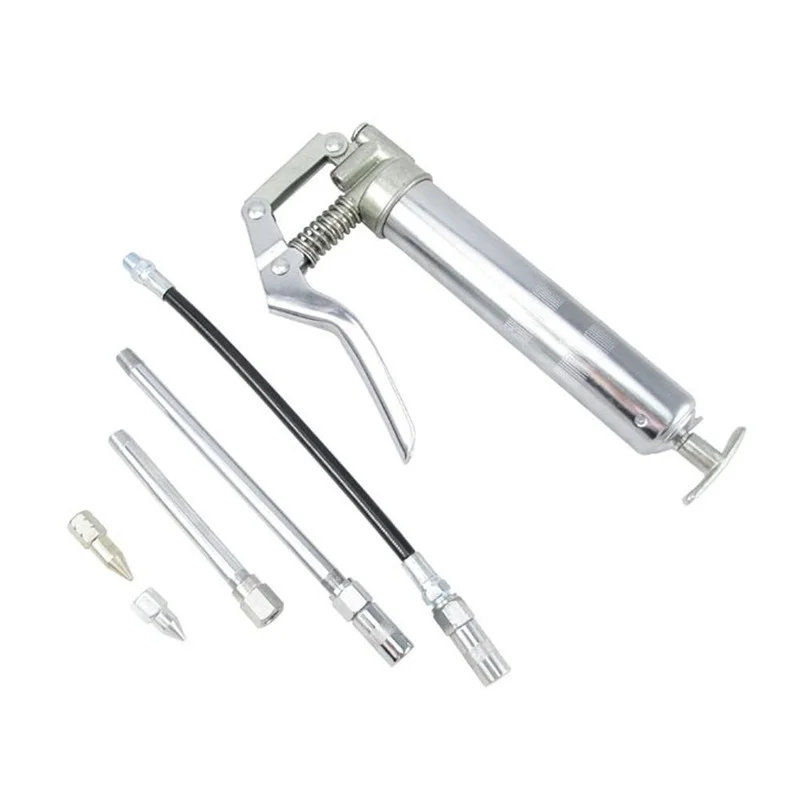 

120CC Car Manual Grease Gun Kit Oiler Syringe Car Oil Pump With Oil Hose For Auto Trains Airplanes Mines etc Car Syringe New