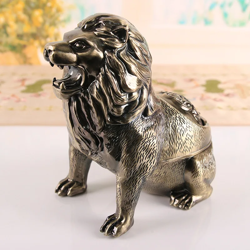 3D Lion Ashtray Creative Anti Fly Ash Household Large Capacity Animal Ashtray Home Decoration