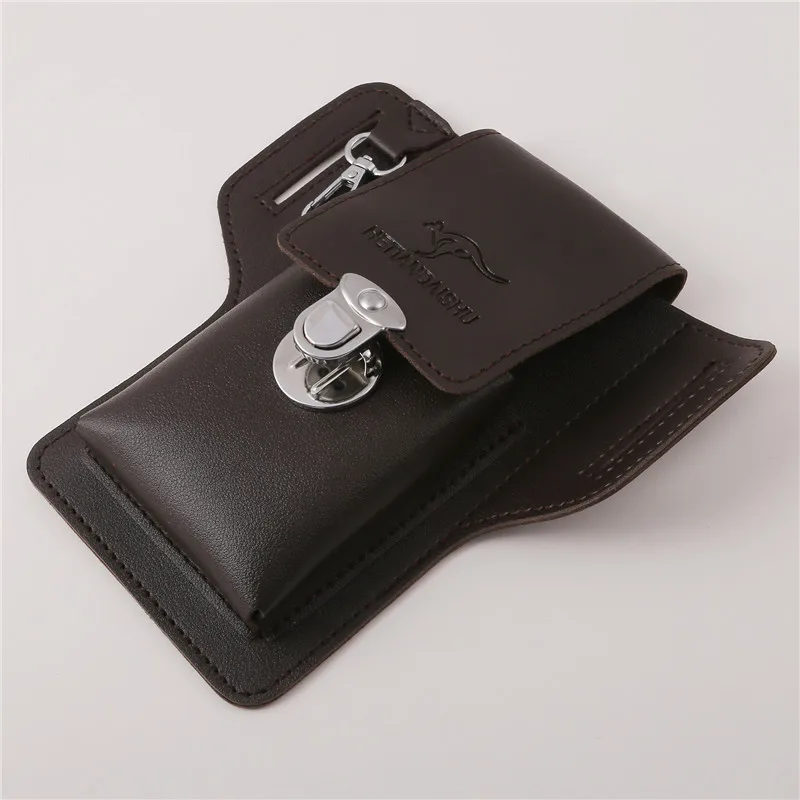Multifunctional PU Leather Pack Phone Belt Bag Retro Men Bag Cell Phone Loop Holster Phone Pouch Wallet High Quality Phone Case
