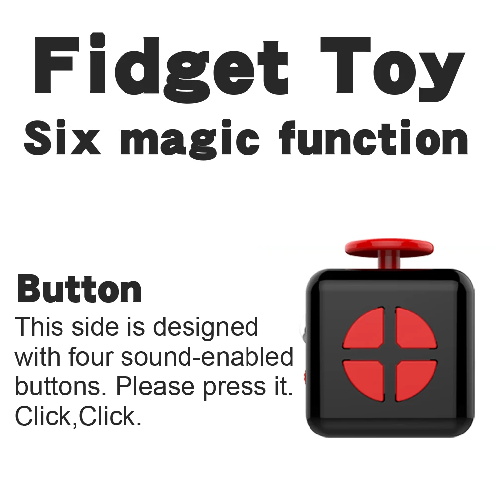 Fidget Toy 6-sided Stress Relief Cube With Finger Sensory Functions_voghion.com
