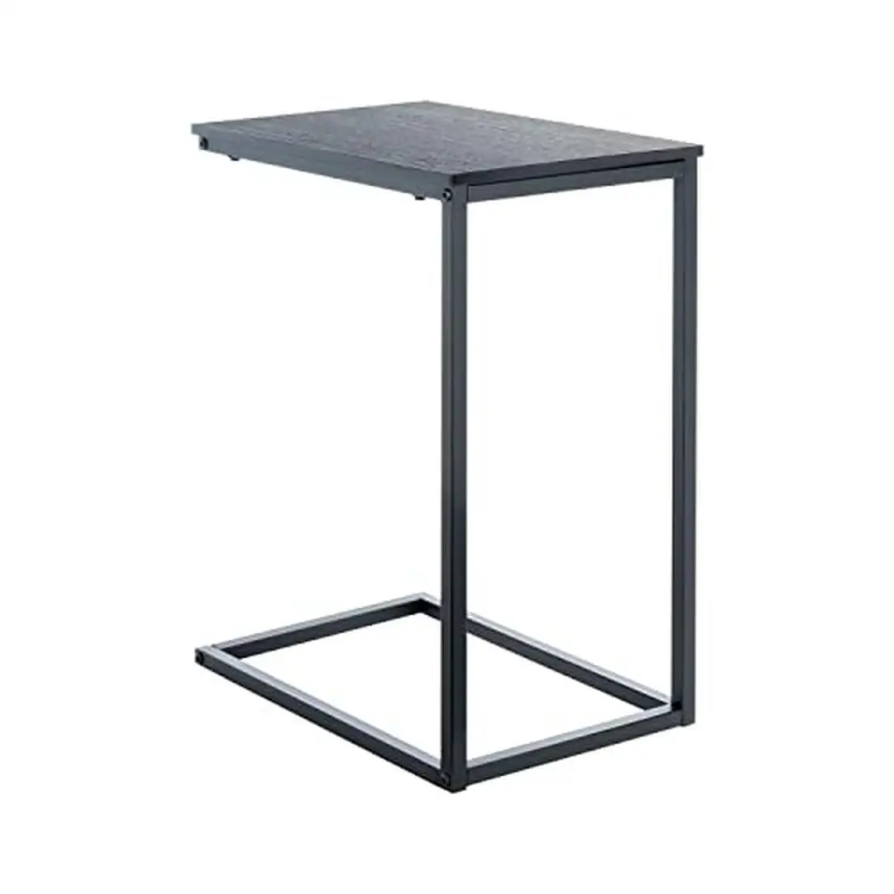 

Black Steel Rectangular Accent Side Table Living Room Furniture Drink Snack Book Lamp Display Easy Assembly Versatile Decor