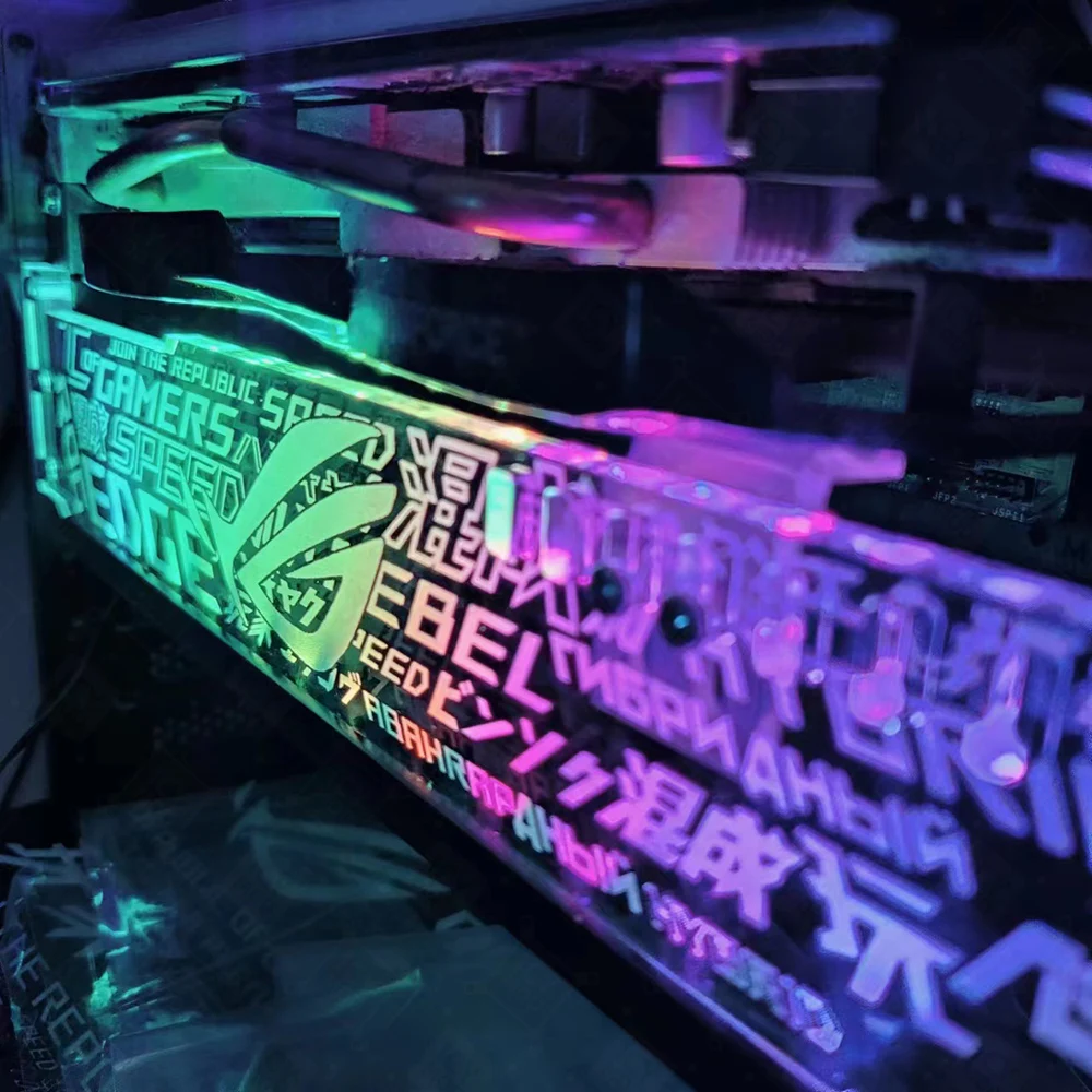 Customize RGB GPU Bracket Horizontal VGA Holder Customizable Video Card Support AURA 12V4PIN MOD Water Cooler 5V3Pin gpu holder bracket