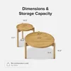 Small Round Coffee Table Set, Dylan Coffee Table, 2 Piece Solid ,  Rustic, Circle, Table, Nesting Tables, Sturdy Durable 3-Leg 6