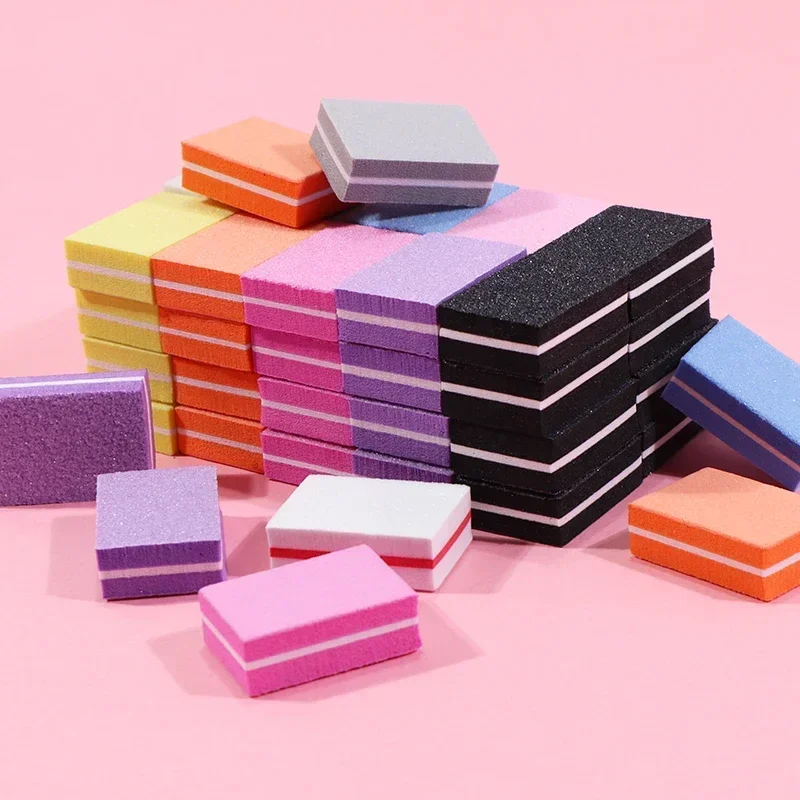 Nail File 10-100psc Mini Sanding Files Block Pedicure Care Nail Art Polish Manicure Pedicure Tools