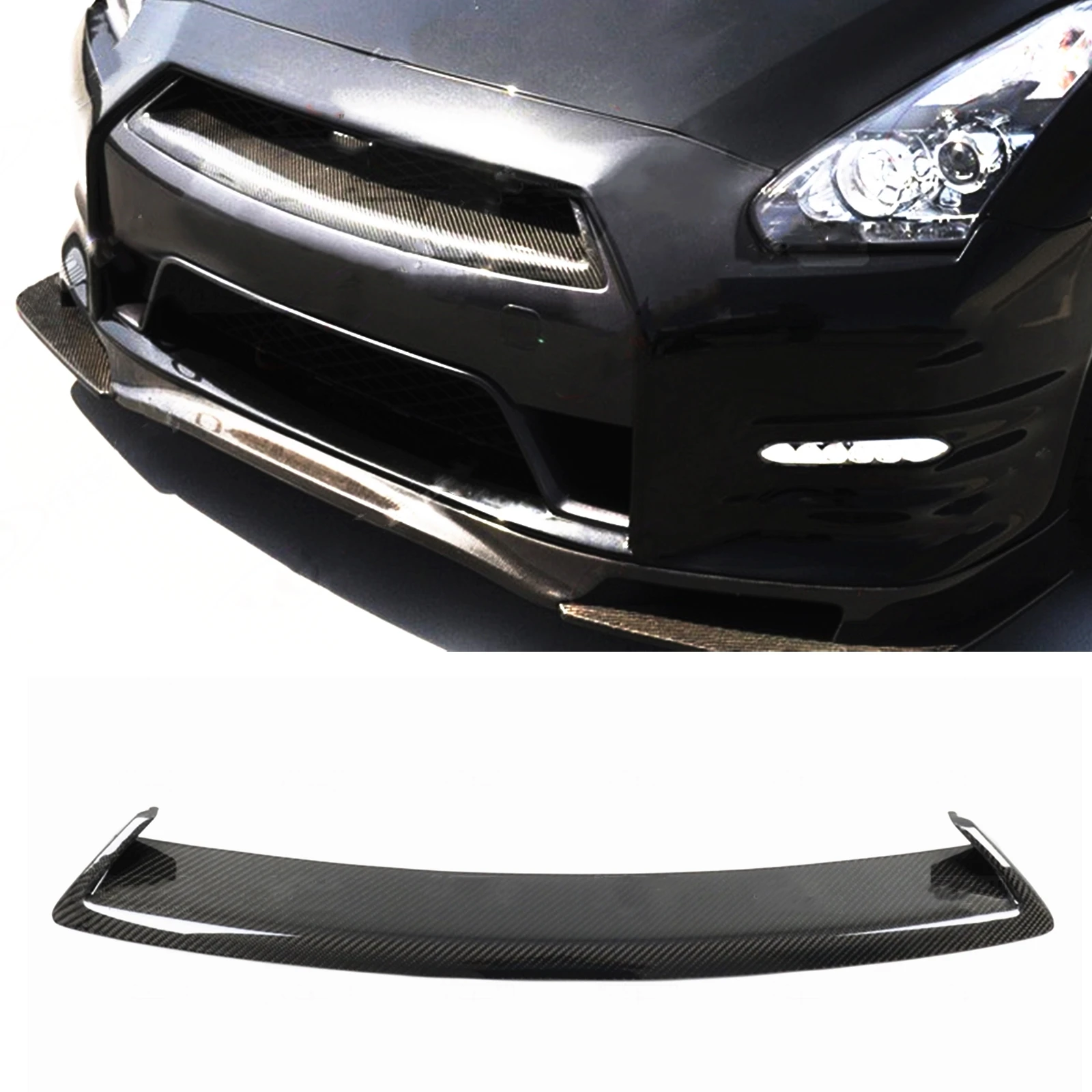 日産GTR用フロントグリルカバー,GT-R r35 2012-2016カーボンファイバー