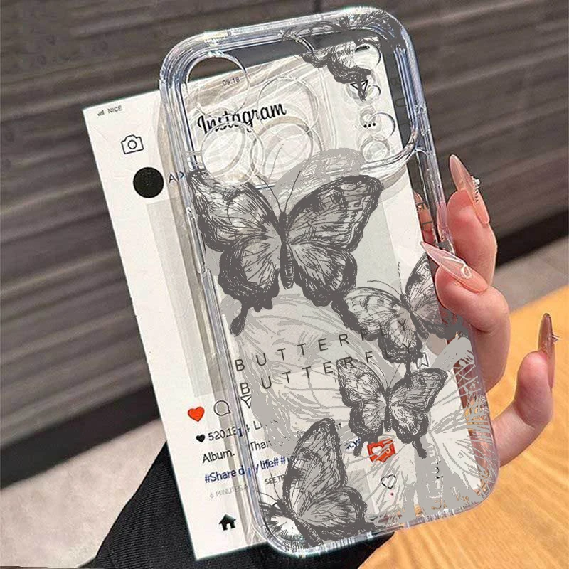 Gold Butterfly Design Protective Smartphone Case