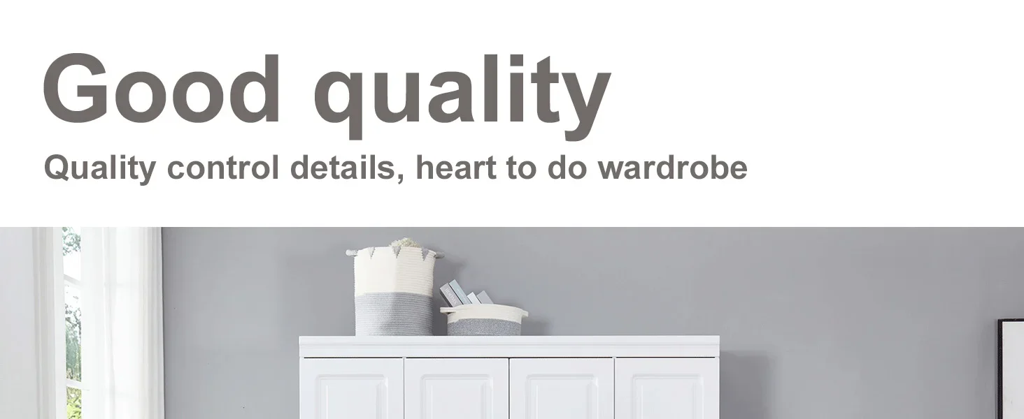 Description Picture 4 of item4 Door Armoire Wardrobe Closet Cabinet 2 Drawers Wooden White Cabinet Closet with High Storage Capacity Closet Wardrobe