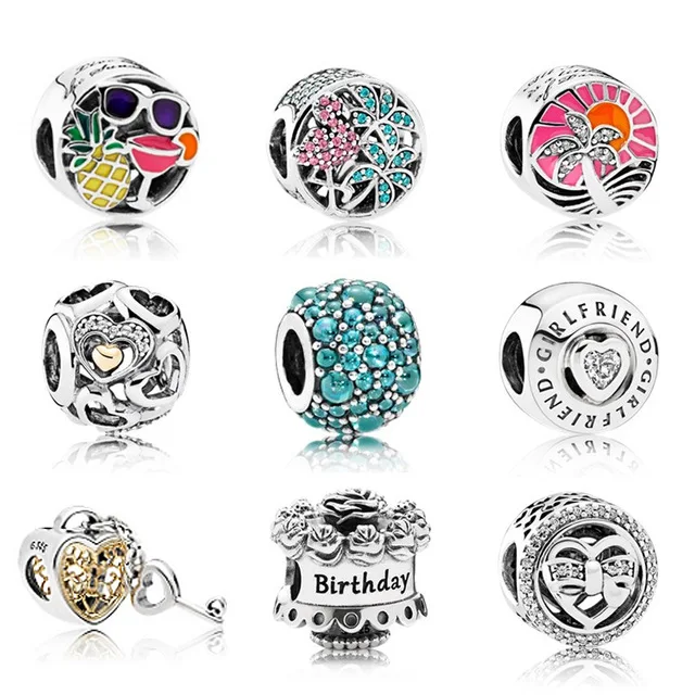 

NEW 100% 925 Sterling Silver Hollow shine Fruit beer pattern Charm Beads Fit Bracelet DIY bracelet The factory wholesale