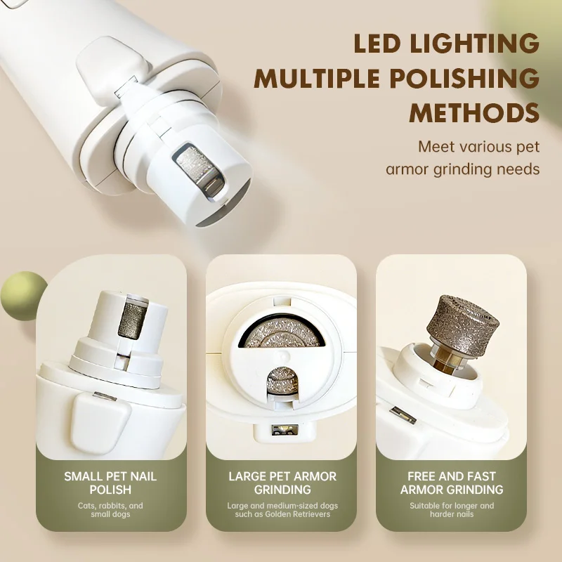 Krallenschere für Haustiere mit LED-Licht und digitaler Anzeige, wiederaufladbarer 2-in-1-Krallentrimmer und -schleifer für Hunde und Katzen, Pflegezubehör für Haustiere_voghion.com