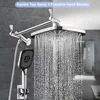 12 Inch Ceiling Rain Shower System Adjustable Hand Shower Head Shower Set with Extension Arm In Wall Shower System 3