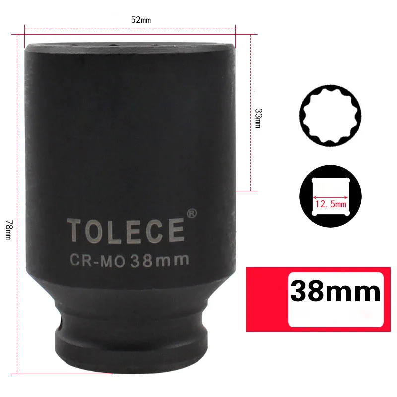 1/2 inch Torx Socket Wrench Head Metric Air Pneumatic Socket Wrench Head 8-41mm Standard Durable Car Auto Truck Repair Tools 4