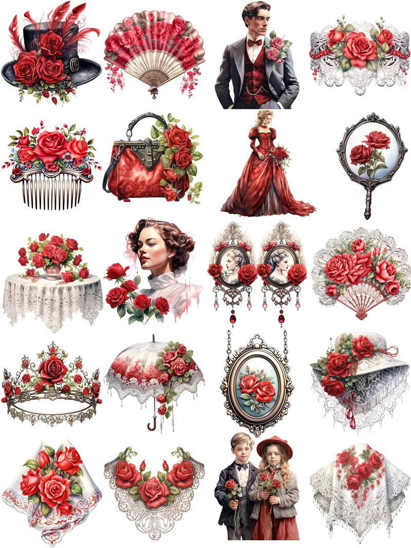 20Pcs/Pack Retro Victorian Era Sticker DIY Craft
