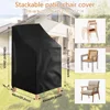 3 Sizes Dustproof Chair Organizer Stacked Chair Dust Cover Storage Bag Outdoor Garden Patio Furniture Protector Waterproof 1