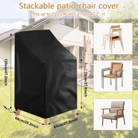 3 Sizes Dustproof Chair Organizer Stacked Chair Dust Cover Storage Bag Outdoor Garden Patio Furniture Protector Waterproof 1