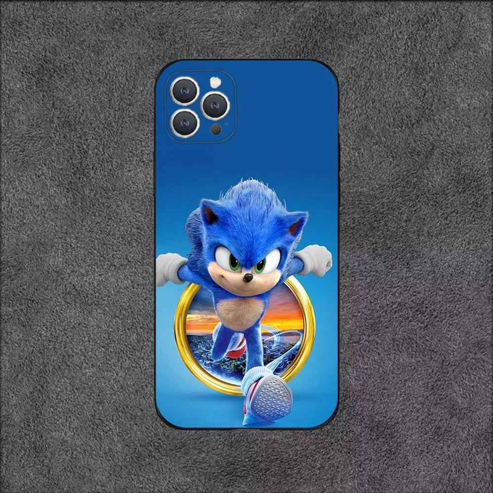 thumbnail image 1 of Funda de teléfono SonicS H-Hedgehog para iPhone 15, 14, 13, 12, 11, Plus, Pro Max, XS, X, XR, SE, Mini, 8, 7, funda de silicona suave negra, 1 of 5