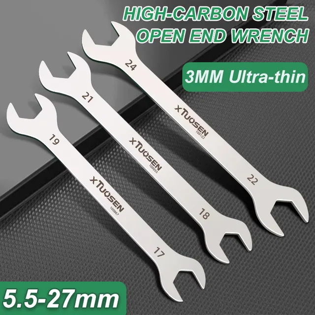 Clé à fourche Ultra-mince 5.5-27MM, clé plate à Double extrémité en acier à haute teneur en carbone, clé à fourche multifonction, outils de réparation 1 pièces 1