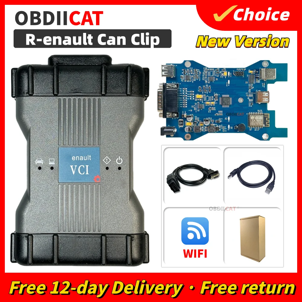 

New V229 Wifi USB For Ren-au-lt VCI Scanner Obd2 Automatic Diagnostic Interface Can Clip For R-en-ault Can Clip Year After 200