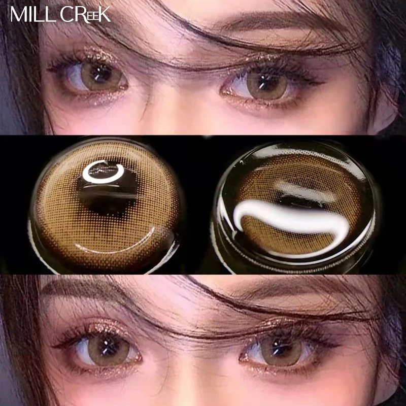 

Контактные линзы MILL CREEK для глаз на год, одна пара цветных линз для близорукости, мягкие контакты глаз с цветными косметическими линзами